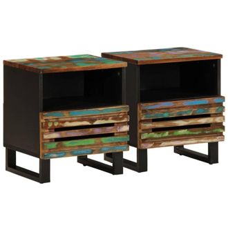 vidaXL Comodini 2pz 40x34x46 cm in Legno Massello di Recupero - Vidaxl