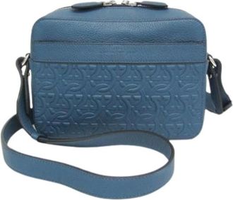 Ferragamo Pre-owned Cross Body Bags, male, Blue, Size: ONE SIZE Pre-owned Gg-24 1204 Crossbody Bag