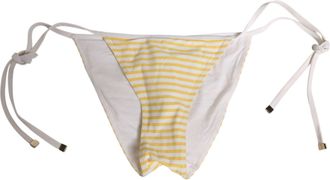 Dolce & Gabbana White Yellow Stripe Tie Side Logo Womens Underwear