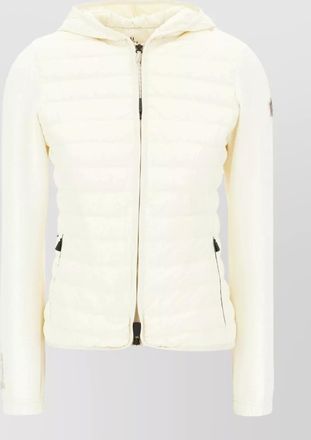 Moncler stretch polyester blend hooded quilted cardigan