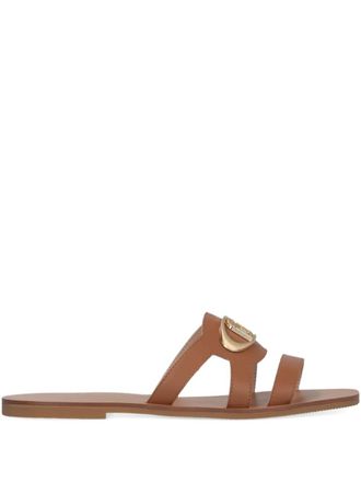 Liu Jo logo-plaque strap sandals - Brown