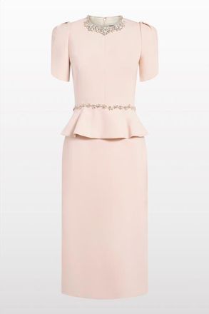 Jenny Packham Jules Floral-Embellished Midi Dress in Morganite at Nordstrom, Size 18 Uk