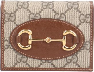 Gucci Beige Brown Gg Supreme Leather Wallet (Bi-Fold) (Pre-Owned)