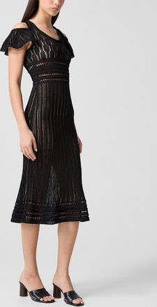 J.W.Anderson Womens Crochet midi dress with ruffled sleeves