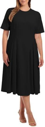 Maggy London Fit & Flare Midi Dress in Black at Nordstrom Rack, Size 16W