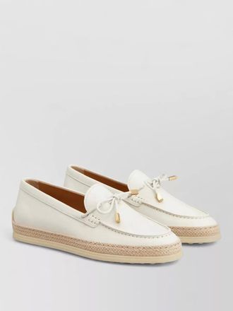 Tod's loafers bow detail and braided trim rubber sole