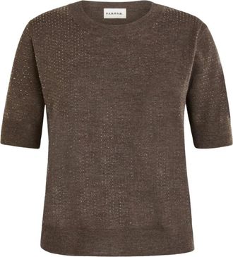 P.A.R.O.S.H. P.a.r.o.s.h. - Trui met ronde hals - Dames - Truien - Bruin - Maat: L Wol