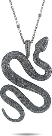 Messika 18K White Gold Black Diamond Snake Pendant Necklace ME16-050426