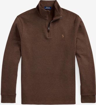 Polo Ralph Lauren Oberteil aus Baumwolle mit Stehkragen und Zip Estate-Rib Pony