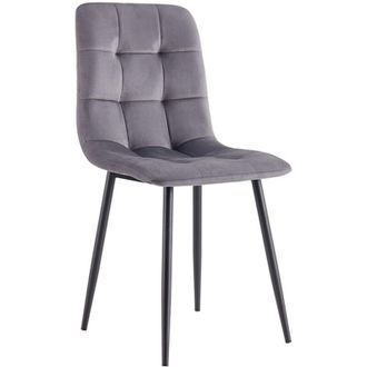 Regalos Miguel Sillas Comedor - Silla Stuhl Terciopelo - Gris Oscuro