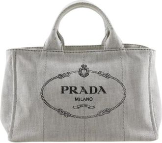 Prada Pre-owned Denim Tote Bag - Dames - Vintage Shopper - Grijs - ONE Size - Denim - Vintage