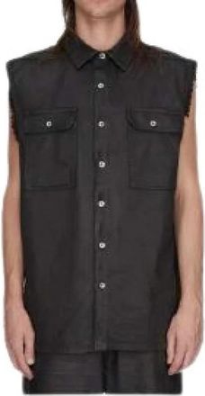 Rick Owens SL Tommy Jumbo Outershirt - Heren - Tops zonder mouwen - Zwart - M - Katoen - Tops