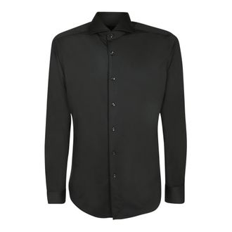 Dell'Oglio Active Shirt - Heren - Casual Overhemden - Zwart - M - Leer - Overhemden