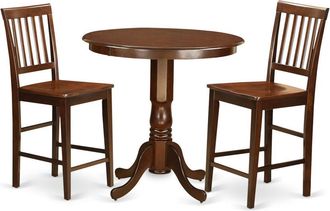 East West Furniture 3 Pc Dining counter height set - high top Table and 2 Dining Chairs