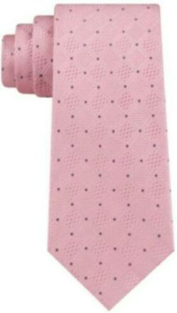 Michael Kors Mens Gingham Checkered Grid Classic Neck Tie All Pink Size Regular