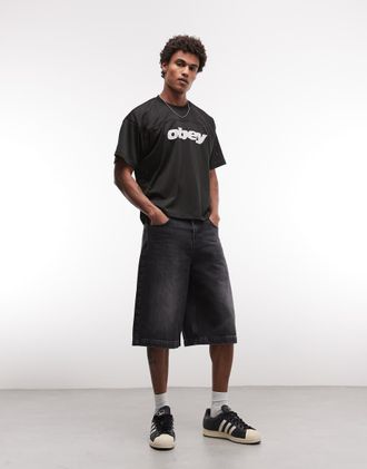 Obey Practice - T-shirt a maniche corte in jersey nera-Nero