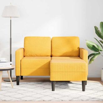 vidaXL Sof&aacute; 2 Plazas Con Chaise Longue En Forma L Amarillo Claro 125cm Vidaxl