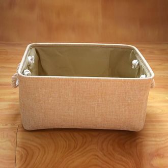 OEM Juego De 3 Cestas De Almacenamiento De Tela, Cajas De Lona Plegables Con Asa Para Guardar Ropa, Juguetes, Toallas, Dvds, Sombreros - Beige