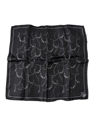 Dolce & Gabbana Mens Black Patterned Silk Handkerchief Scarf
