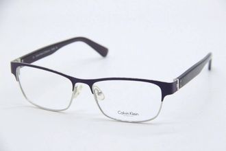 Calvin Klein Unisex Ck7392 Rectangular Eyeglasses In Purple Silver