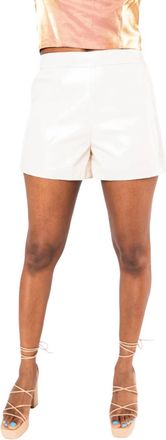 BuddyLove Vince Vegan Leather Shorts In Ecru
