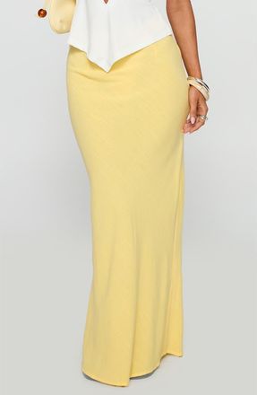 Princess Polly Jodie Maxi Skirt in Lemon Yellow at Nordstrom, Size 12