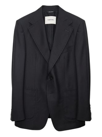 Tom Ford notched-lapel patch-pocket blazer - Black