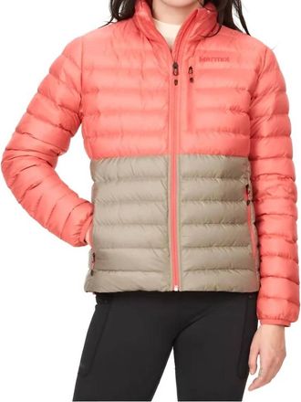 Marmot Highlander Down Hoody In Grapefruit/vetiver