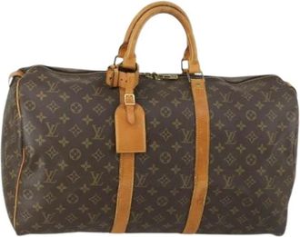 Louis Vuitton Pre-owned Weekend Bags, female, Brown, Size: ONE SIZE Pre-owned Canvas Weekend Bag