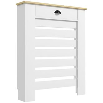 HOMCOM Cubre radiador 78x19x95.5 cm blanco
