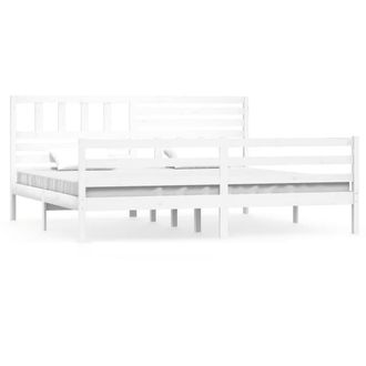 Berkfield Home Bed Frame White Solid Wood 200x200 cm