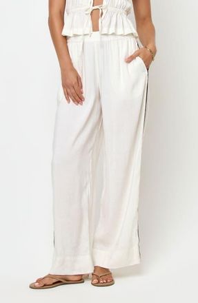 L*Space Sur Wide Leg Linen Blend Cover-Up Pants in Cream at Nordstrom, Size X-Small