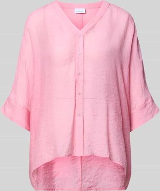 Comma Relaxed Fit Bluse aus Viskose-Mix mit 3/4-Arm in Pink, Gr&ouml;&szlig;e XL