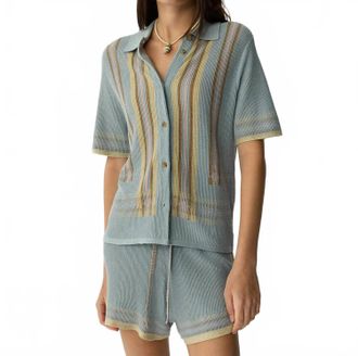 Guest In Residence Havana Shirt In Clear Sky Combo