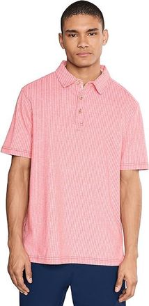 Tommy Bahama Luzia Beach Polo Mens Clothing Red Sunset Heather : 2XL, Cotton/Linen