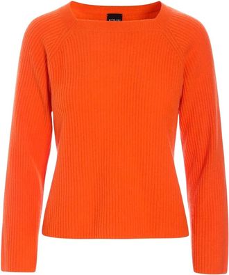 Bitte Kai Rand Cloud Cashmere Rib Blouse - Dames - Cashmere truien - Oranje - XL - Kasjmier - Truien & Vesten