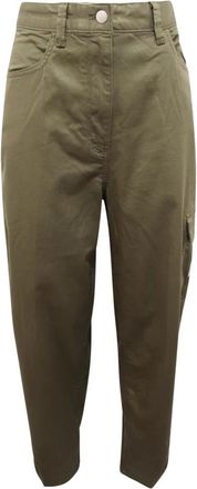 Calvin Klein Twill High Trouser - Dames - Straight fit broeken - Groen - M - Broeken
