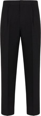Emporio Armani Zwarte Chino Broek Seersucker - Heren - Straight fit broeken - Zwart - L - Broeken