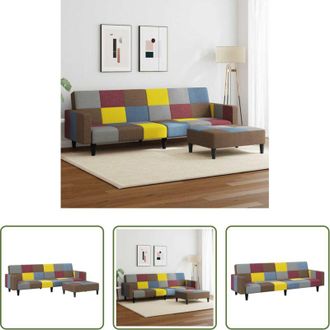 vidaXL Divano letto 2 posti - Divano Letto a 2 Posti con Poggiapiedi Patchwork in Tessuto