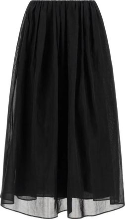 Brunello Cucinelli Organza Midi Rok - Dames - Midirokken - Zwart - S - Organza - Rokken