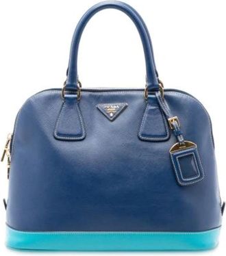 Prada Pre-owned Vintage Leren Handtas - Dames - Vintage Handtas - Blauw - ONE Size - Leer - Vintage