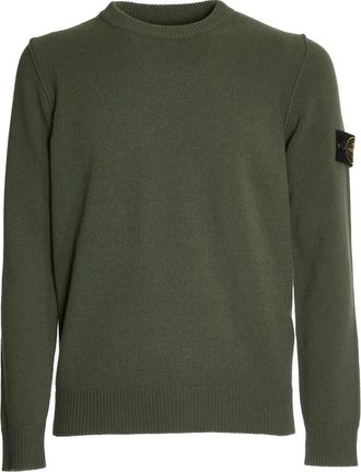 Stone Island Round-neck Knitwear, male, Green, M, Luxurious Moss Knitwear Aw24
