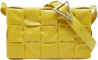 Bottega Veneta Pre-owned Cassette Crossbody Tas - Dames - Vintage Schoudertas - Geel - ONE Size - Leer - Vintage