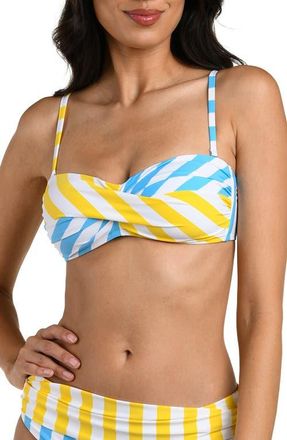 La Blanca Coastal Twist Bandeau Bikini Top in Soleil at Nordstrom, Size 16