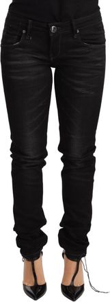 Acht Washed Cotton Slim Fit blue Low Waist Trouser Womens Jeans