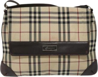 Burberry Pre-owned Nova check schoudertas - unisex - Vintage Schoudertas - Beige - ONE Size - Leer - Vintage