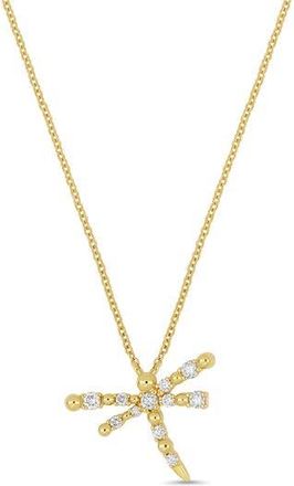 Bony Levy Mykonos 18K Yellow Gold Diamond Dragonfly Pendant Necklace at Nordstrom Rack