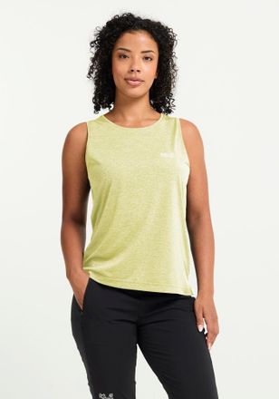 Jack Wolfskin Tanktop JACK WOLFSKIN WILDTRAIL TANK TOP W, Damen, Gr. M (38/40), daisy, Obermaterial: 100% Polyester, normal, Rundhals, Tops Tanktop