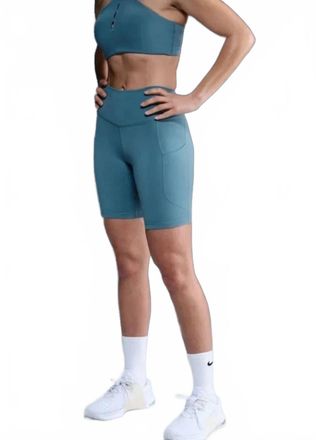 Nike Womens Biker Short In Light Blue
