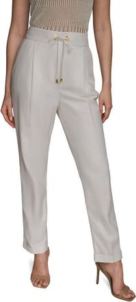 DKNY Cuffed Cotton Blend Drawstring Pants in Cream at Nordstrom, Size X-Large